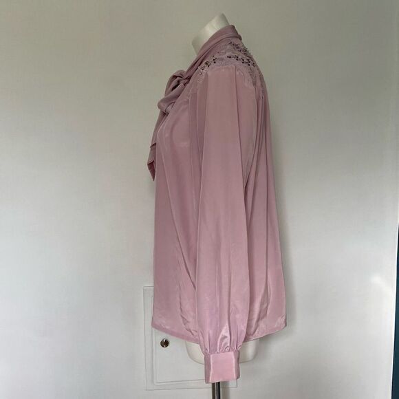 Richard Martin 80s Beaded Embroidered Shoulder Neck Tie Button Down - Picture 8 of 11